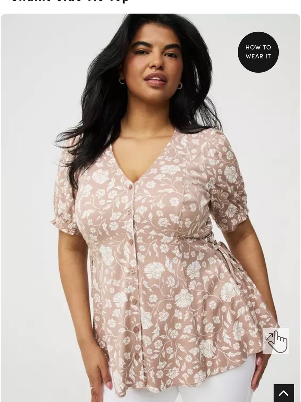 torrid Blush Floral Button-Front V-Neck Top